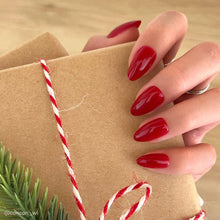 Load image into Gallery viewer, Classic Red Press-On Nails | Short Almond Holiday SolidNails