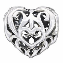 Load image into Gallery viewer, Filigree Heart Bead - Sterling Silver