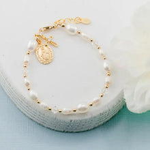 Load image into Gallery viewer, 14K Gold-Plated First Communion Bracelet with Miraculous- Cherished Moments