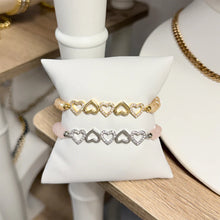 Load image into Gallery viewer, Five Hearts Crystal Stretch Bracelet