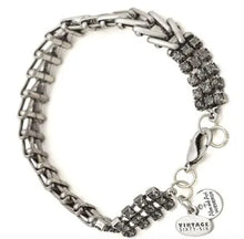 Load image into Gallery viewer, Russian Silver Flapper Bracelet - Gray Crystal - Alex and Ani