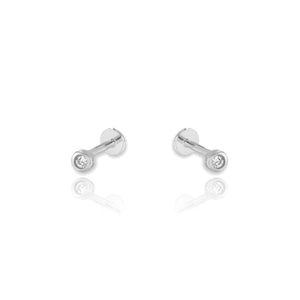 Bezel Set Screw Flat Back Cartilage Earrings – Marie's Jewelry Store