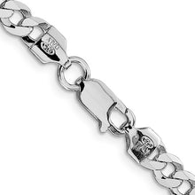 Load image into Gallery viewer, Sterling Silver Rhodium-plated 5.75mm Flat Curb Chain