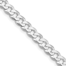 Load image into Gallery viewer, Sterling Silver Rhodium-plated 5.75mm Flat Curb Chain