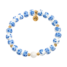 Load image into Gallery viewer, Blue (Gold) Floral Moments Bracelet - TJazelle