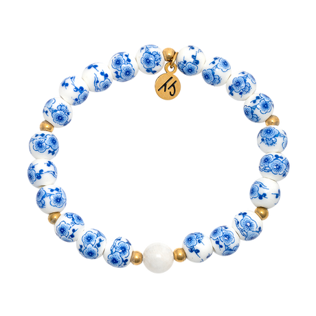 Blue (Gold) Floral Moments Bracelet - TJazelle