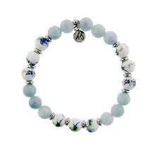 Load image into Gallery viewer, Blue Orchid &amp; Light Blue Quartz Floral Moments Bracelet - TJazelle