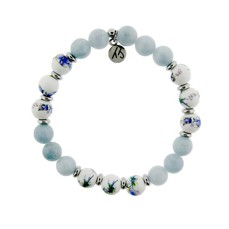 Blue Orchid & Light Blue Quartz Floral Moments Bracelet - TJazelle