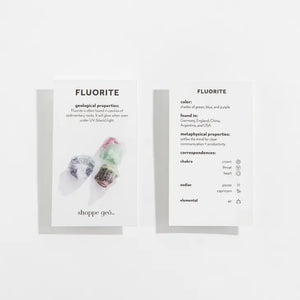Rough Rainbow Fluorite Stone & Meaning Card