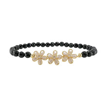 Load image into Gallery viewer, Black Flower Stretch Anklet - Love Lisa