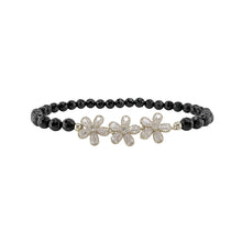 Load image into Gallery viewer, Black Flower Stretch Anklet - Love Lisa