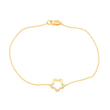 Load image into Gallery viewer, 14K GOLD FLOWER BRACELET WITH DIAMONDS