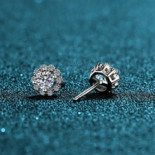 Load image into Gallery viewer, Floral Moissanite Stud Earrings in 925 Sterling Silver