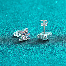 Load image into Gallery viewer, North Star Moissanite Stud Earrings in Sterling Silver