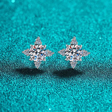 Load image into Gallery viewer, North Star Moissanite Stud Earrings in Sterling Silver