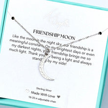 Load image into Gallery viewer, "Friendship Moon" Silver Necklace - TJazelle