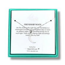 Load image into Gallery viewer, "Friendship Moon" Silver Necklace - TJazelle