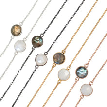 Load image into Gallery viewer, Gemstone Choker - Rainbow Moonstone