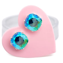 Load image into Gallery viewer, Glacier Mini Cushion Sterling Silver Stud Earrings - JoJoLovesYou