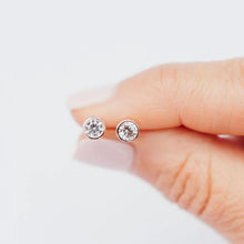 Load image into Gallery viewer, White Cubic Zirconia Glitter Dot Studs - Chloe &amp; Lois