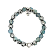 Load image into Gallery viewer, "Glow Getter" Blue Silver Agate Beaded Bracelet - TJazelle