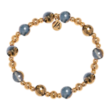 Load image into Gallery viewer, Gold Day by Day Collection- Blue Gold Agate Gemstone TJazelle Bracelet