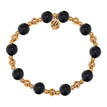 Load image into Gallery viewer, Onyx &amp; Gold Day By Day Beaded Bracelet - TJazelle