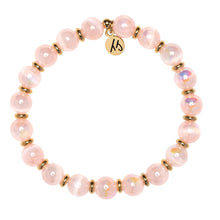 Load image into Gallery viewer, Pink Selenite &amp; Gold Empowered Elegance Beaded Bracelet - TJazelle