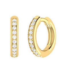 Load image into Gallery viewer, .16 Carat Diamond Huggie Earrings - 14K