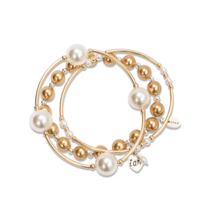 Gold Pearl Count Your Blessings Bracelet-Blessing Bracelet