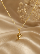 Load image into Gallery viewer, 14K Gold Rose Charm with 14K Yellow Gold Chain
