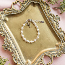 Load image into Gallery viewer, Grace Pearl Sterling Silver Bracelet with Cross - Cherished Moments