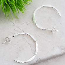 Load image into Gallery viewer, Silver Hammered Hoops Earrings