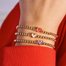 Load image into Gallery viewer, Heart Stretch Bracelet in Pink