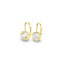 Load image into Gallery viewer, Heart Leverbacks in White CZ - Chloe &amp; Lois