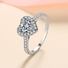 Load image into Gallery viewer, Heart Moissanite Engagement Ring - Sterling Silver