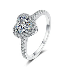 Load image into Gallery viewer, Heart Moissanite Engagement Ring - Sterling Silver