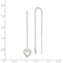 Load image into Gallery viewer, Heart Threader Earrings - Sterling Silver