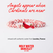 Load image into Gallery viewer, Porcelain Red Cardinal Holy Water Stretch Bracelet