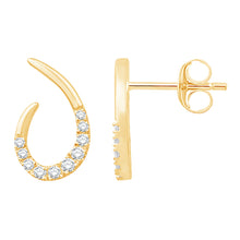 Load image into Gallery viewer, 14K Gold earrings with Diamonds.