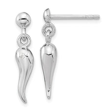 Load image into Gallery viewer, Italian Horn Dangle Earrings - Sterling Silver *Discontinued*