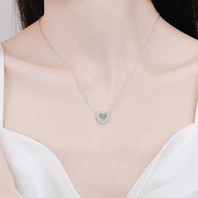 Load image into Gallery viewer, Heart Moissanite Halo Charm Necklace - Sterling Silver