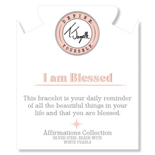 Load image into Gallery viewer, I am Blessed Pearl Bracelet - TJazelle Affirmations Collection