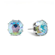 Load image into Gallery viewer, Ice AB Mini Cushion Sterling Silver Stud Earrings - JoJoLovesYou
