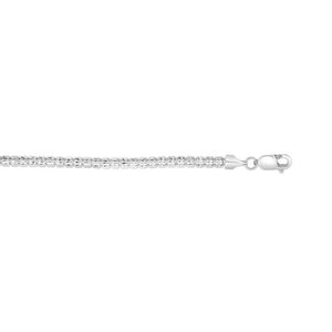 Fancy Ice Chain Bracelet - 3.14mm 14K White Gold