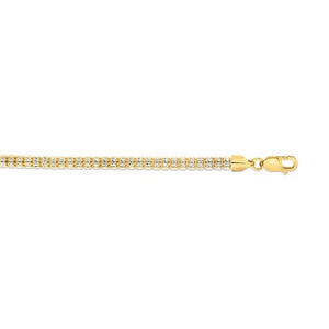 Fancy Ice Chain Bracelet - 4.25mm 14K Yellow Gold