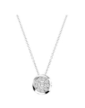 Load image into Gallery viewer, .15 Carat Illusion Diamond Bezel Necklace - 14K White Gold