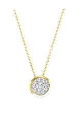 Load image into Gallery viewer, .15 Carat Illusion Diamond Bezel Necklace - 14K Yellow Gold