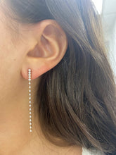 Load image into Gallery viewer, Long Diamond Dangle Earrings - 14K Yellow Gold