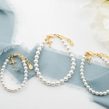 Load image into Gallery viewer, Kids14K Gold-Plated Baptism Cross Bracelet or Communion Gift (Jayde)